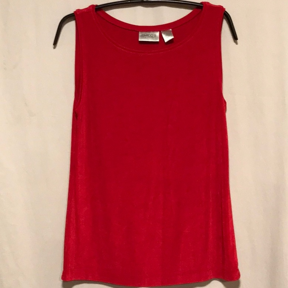 Chico's Travelers Collection Red Sleeveless Knit Top  Size 1/S/8